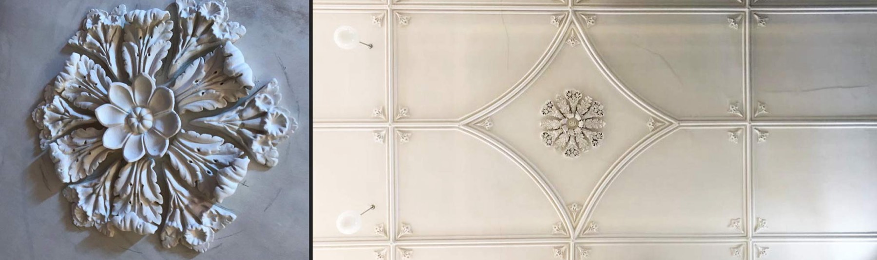 Conserved ornamental plaster ceiling rose